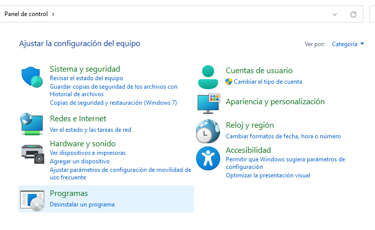 desinstalar programa