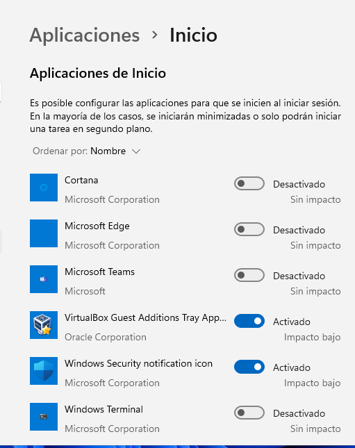 deshabilitar inicio automático